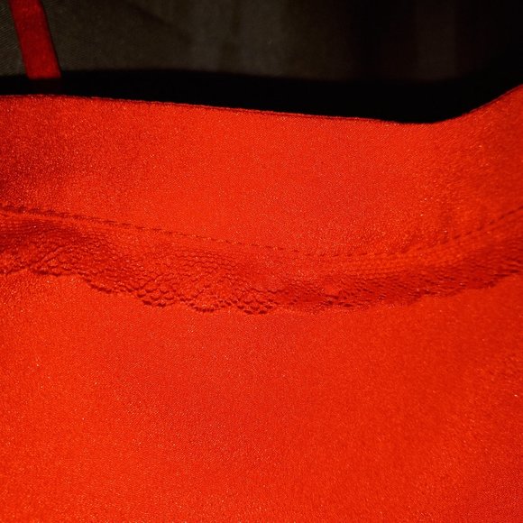 Hot Red Spaghetti Strap Empire Waist Top - Picture 4 of 5